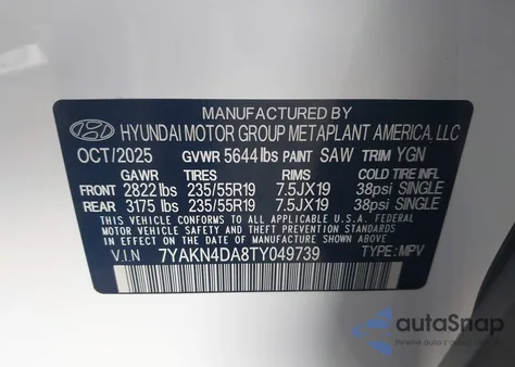 2026 Hyundai Ioniq 5 Sel из США, поврежденный, VIN 7YAKN4DA8TY049739